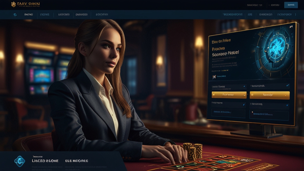 Player signing into a casino account on a laptop in a dark, moody setting